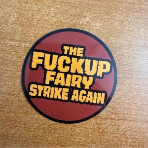 Humorous‎ Red and Yellow Sticker